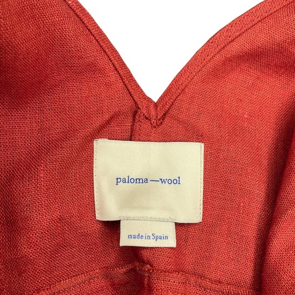 Paloma Wool Rust Orange Light Coaba Alana Linen Button Front Jumpsuit - 36/US 4 - Picture 4 of 8